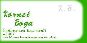 kornel boga business card