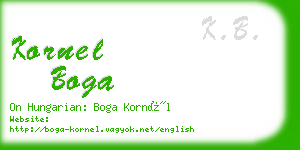 kornel boga business card